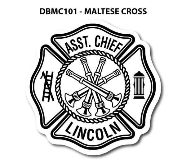 A black and white image of the maltese cross logo.