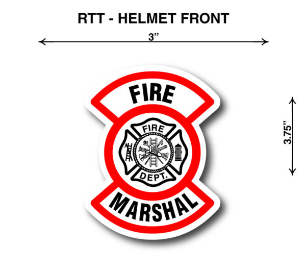 A fire marshal helmet front decal.