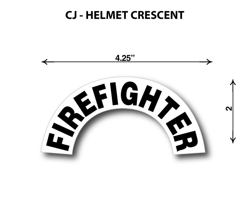 Black and White Firefighter Helmet Crescent