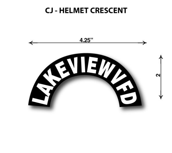 A picture of the front of a helmet crescent.