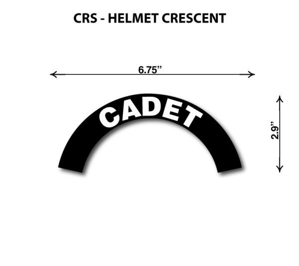 A picture of the front side of a helmet crescent.