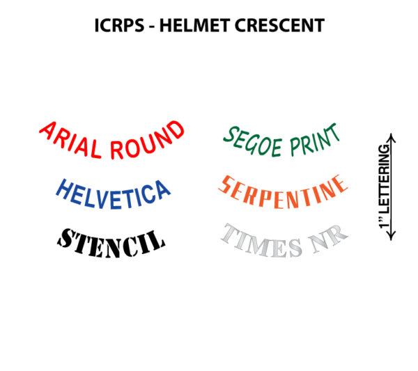 Helmet Crescent in Various Font Styles