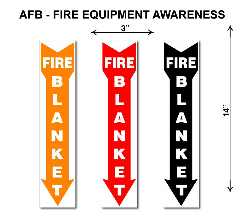 Fire Equipment Awareness Signages With Measurements
