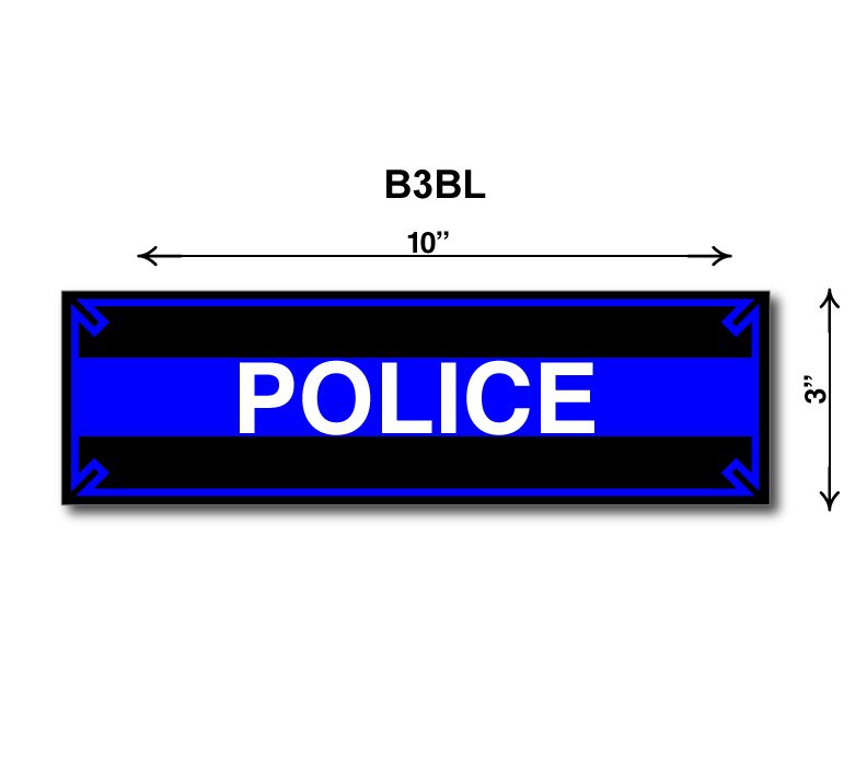Police Sign in Black and Blue