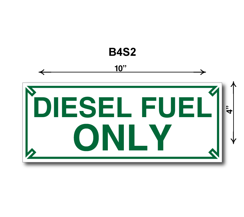 A sign that says diesel fuel only.