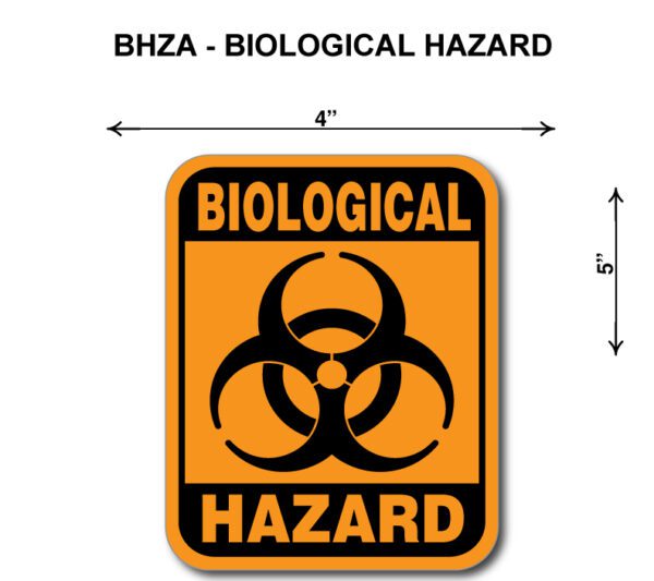 A sign that says biological hazard with an image of a biohazard symbol.