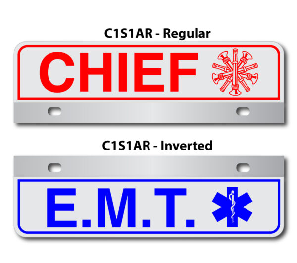 Chief in Red and Emergency Medical Technician in Blue