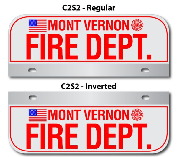 A pair of fire department license plates with the name " c 2 5 z ".