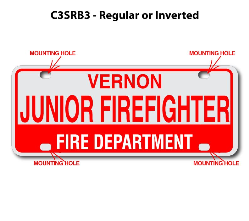 C3SRB3 Regular or Inverted Signs for Junior Firefighters in Vernon