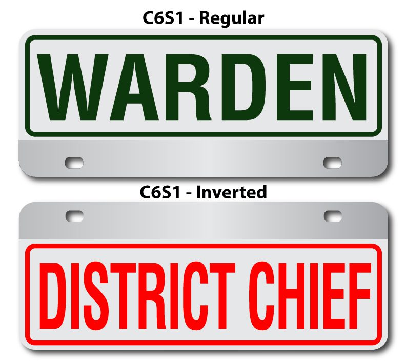 C6S1 Regular and Inverted Stickers for Warden and District Chief