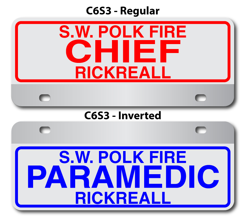 C6S3 Sticker Signs for Fire Chief and Paramedic