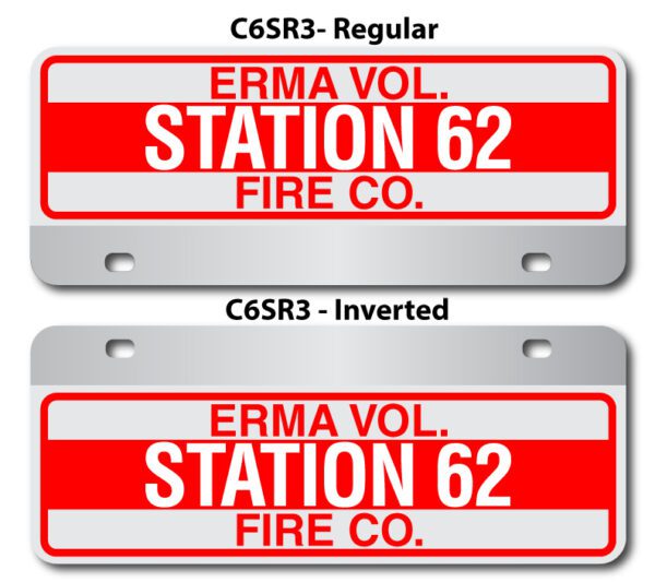 A red and white sign with the words " erma vol station 6 2 fire co."