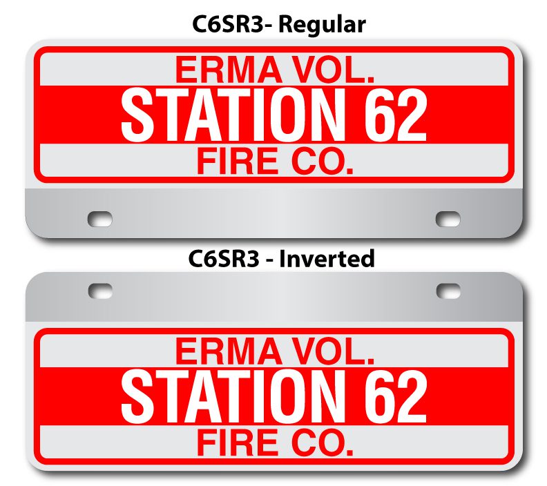 C6SR3 Regular and Inverted Sticker Options for Fire Dept.