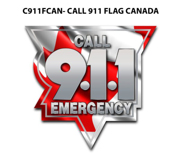 A red and white star with the words " call 9 1 1 emergency " in it.