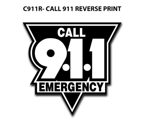 A black and white image of the call 9 1 1 emergency logo.