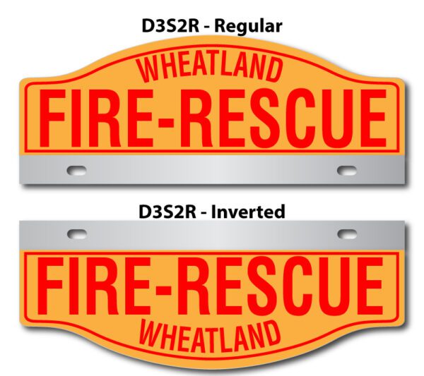 A fire rescue sign is shown next to an inverted sign.