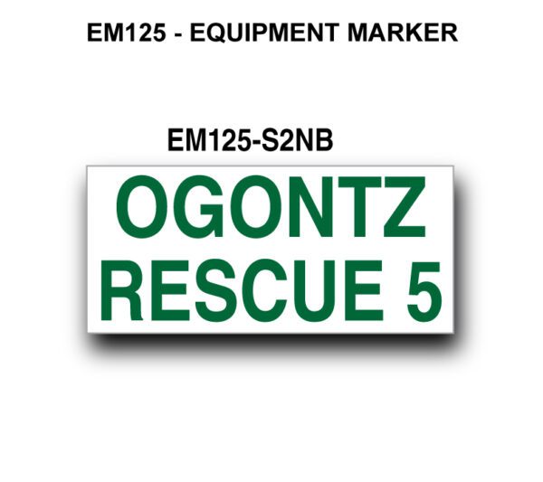 A green and white sign with the words " ogontz rescue 5 " on it.