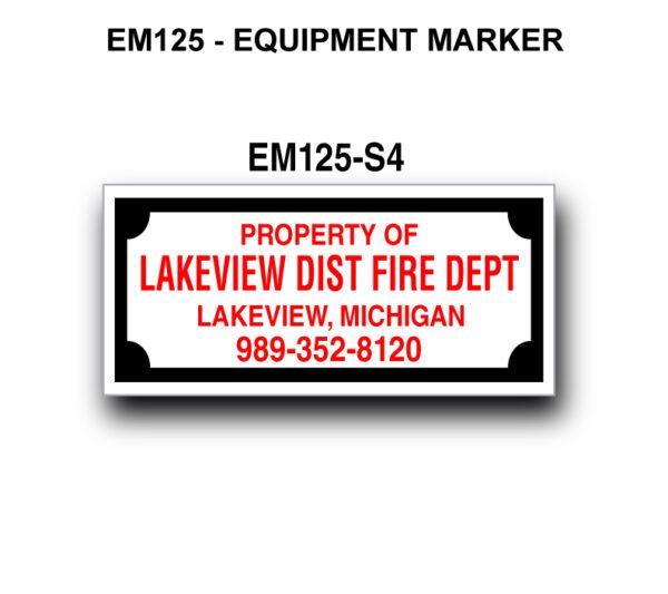 A fire department marker for em 1 2 5-s 4