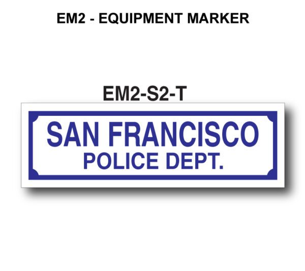 A sticker of the san francisco police department.