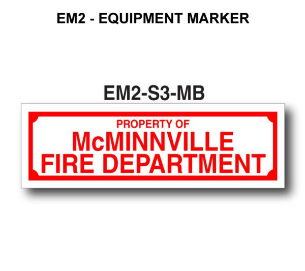 A fire department sign with the name of the property.