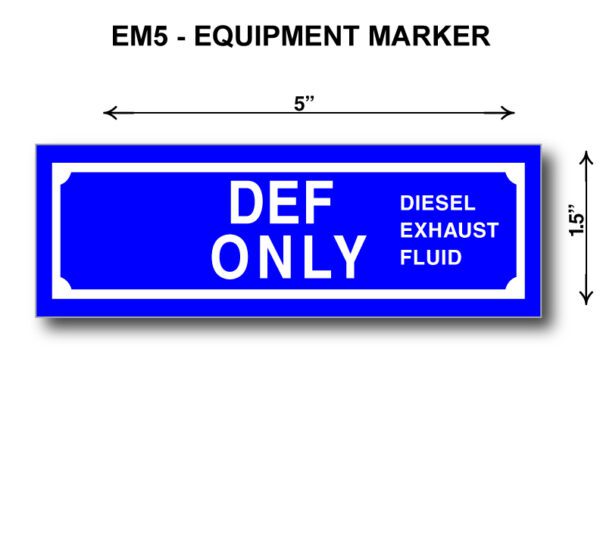 A blue sign with white lettering and the words " def only ".