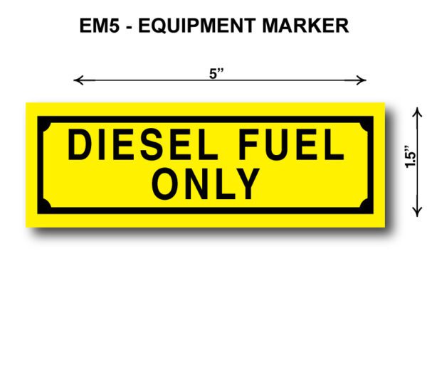 A yellow sign with black lettering and the words " diesel fuel only ".