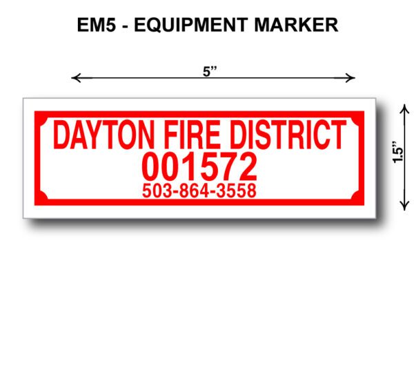 A fire department marker with the name of the station and address.