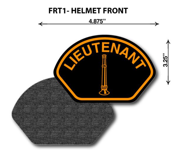 A helmet patch with the words " lieutenant " on it.