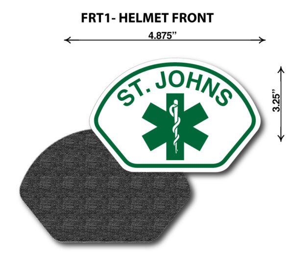 A helmet patch with the logo of st. Johns medical center