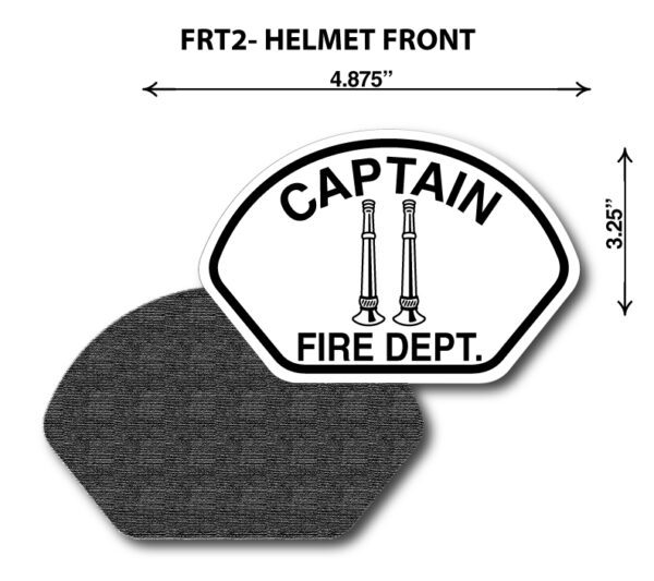 A picture of the front of a fire helmet.