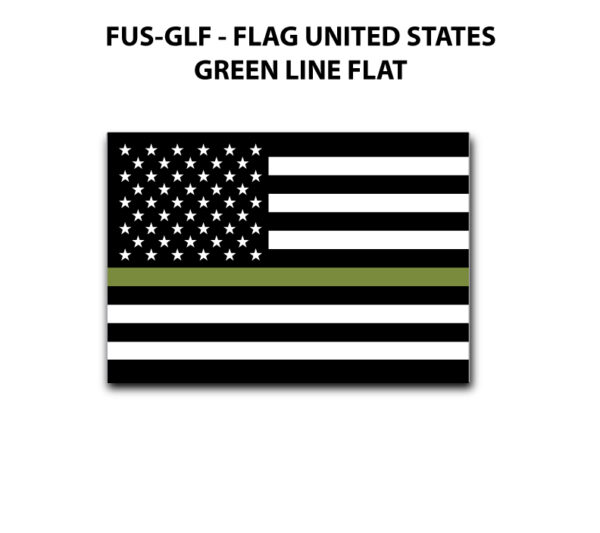 A flag with the words " fus-glf-flag united states green line flat ".