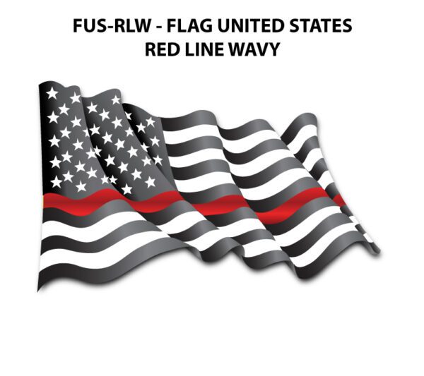 A red line wavy flag with the american flag on it.