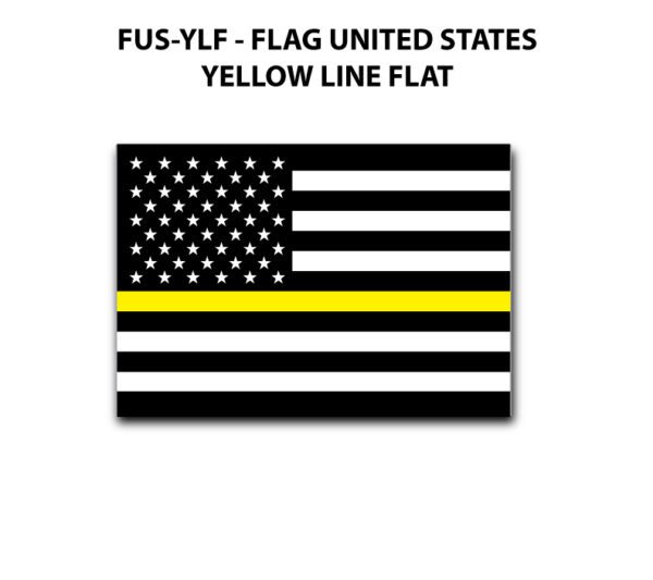 A flag of the united states with a yellow line on it.