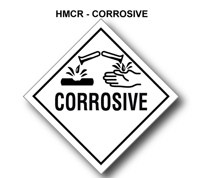 HMCR Corrosive Warning Sign Sticker