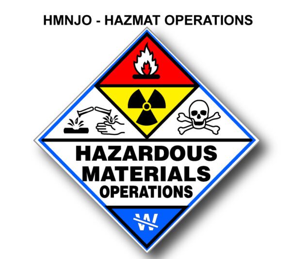 A picture of an hazardous materials sign.