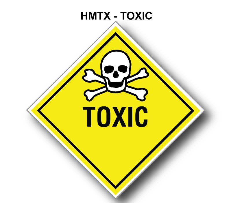 HMTX Toxic Sticker Sign Warning