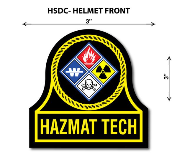 Hazmat tech helmet front decal