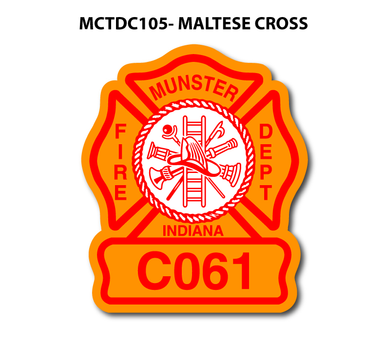 Munster, Indiana Fire Dept. Maltese Cross Sticker