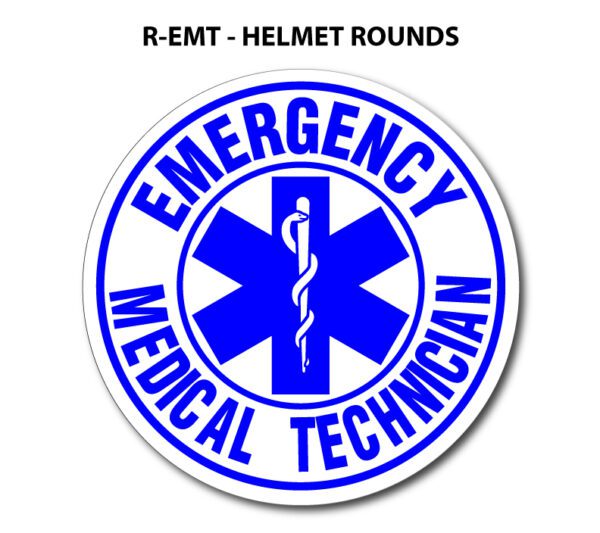 A blue and white emergency medical technician logo.