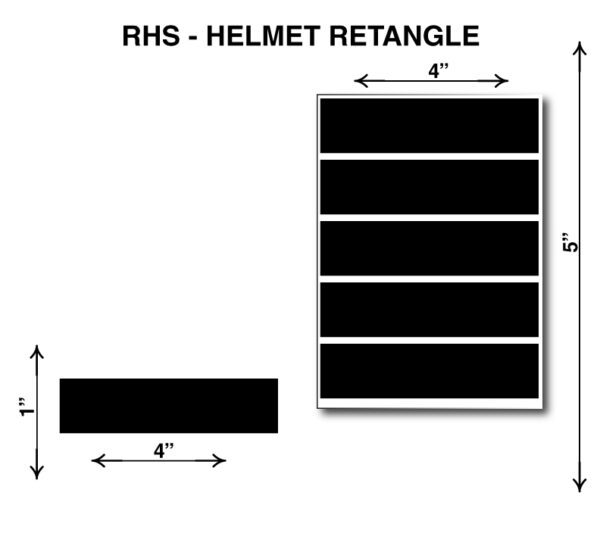 A diagram of the size and length of a helmet.