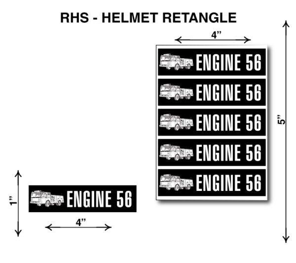 A picture of the length of each section for the helmet.