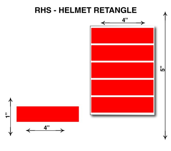 A diagram of the size and length of a helmet.