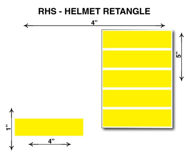 A picture of the length and width of a helmet.