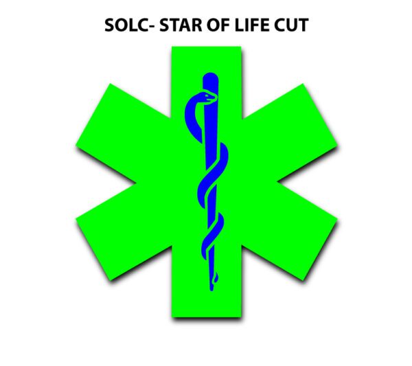 A green star of life with the word solc on it.