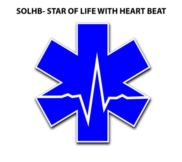 A blue star of life with the word solhb on it.