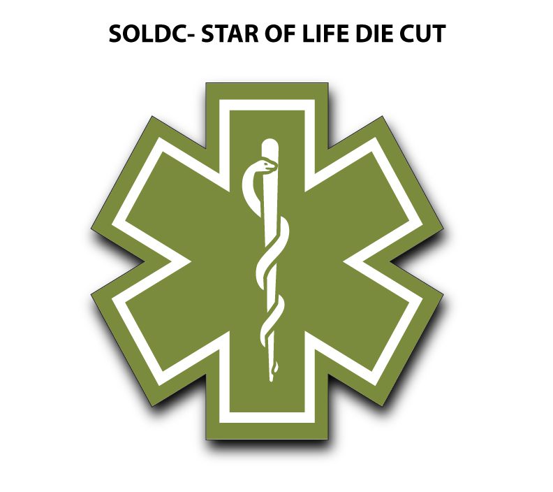 Star of Life Die Cut Sticker in Green
