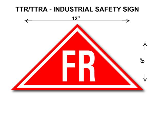 A red triangle sign with the letters fr and tr.