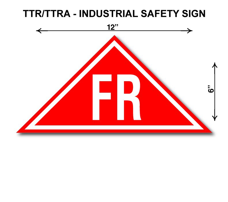 Trapezoid Sticker With Measurements for Industrial Safety