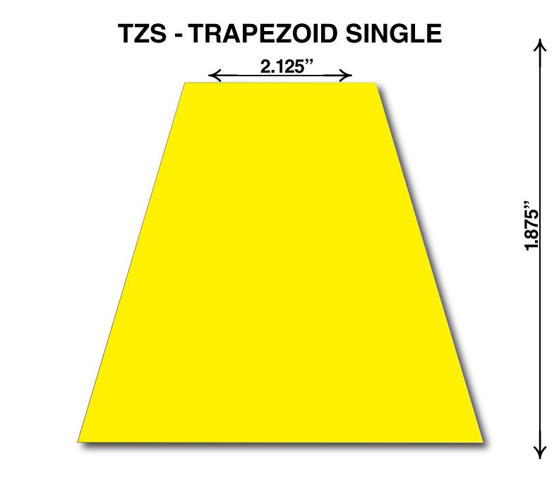 Trapezoid Single Vehicle Sticker With Measurements