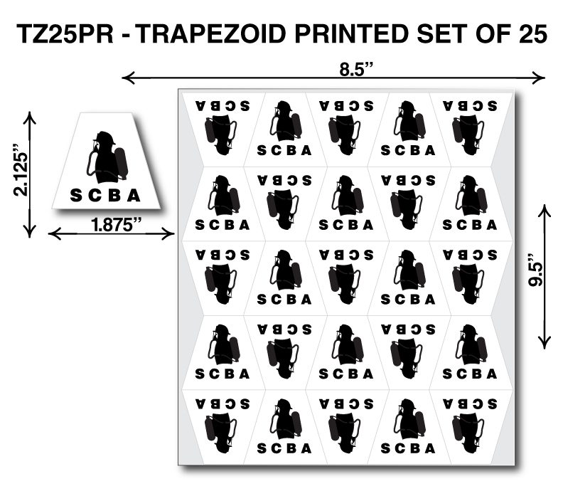 Trapezoid Vehicle Sticker With Measurements Set of 25